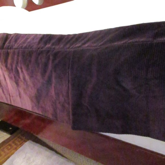 Custom made new designer bed skirt corduroy king purple model home - Picture 7 of 14